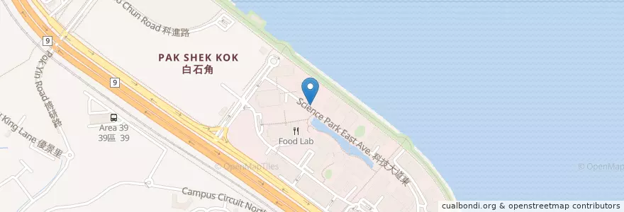 Mapa de ubicacion de 科技園超級充電站 Science and Technology Parks Supercharger en China, Hong Kong, Guangdong, Wilayah Baru, 沙田區 Sha Tin District.
