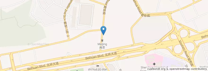 Mapa de ubicacion de 力能加电站下梅林站 en الصين, غوانغدونغ, شنجن (الصين), 福田区.