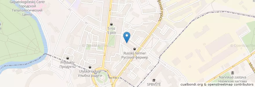 Mapa de ubicacion de Starsky en ロシア, 北西連邦管区, レニングラード州, サンクト ペテルブルク, Адмиралтейский Район, Екатерингофский Округ.
