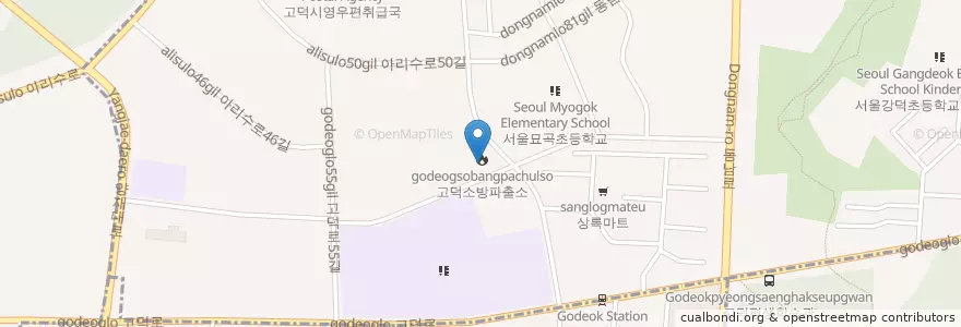 Mapa de ubicacion de 고덕소방파출소 en 韩国/南韓, 首尔, 江東區, 고덕동, 고덕1동.