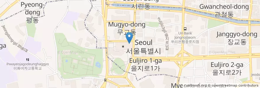 Mapa de ubicacion de 서울시시민봉사실(무교동) en Республика Корея, Сеул.