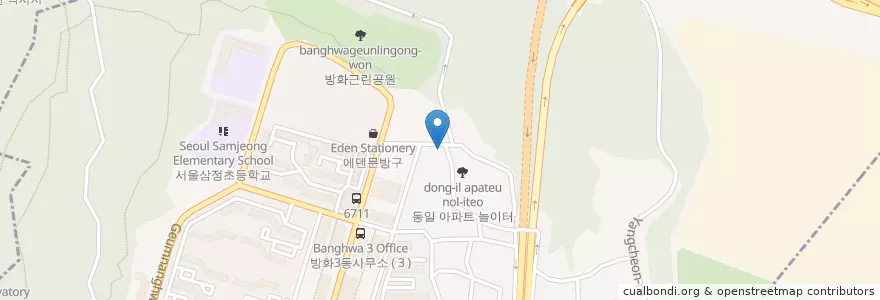 Mapa de ubicacion de 방화동우체국 en Zuid-Korea, Seoel, 강서구, 방화2동.