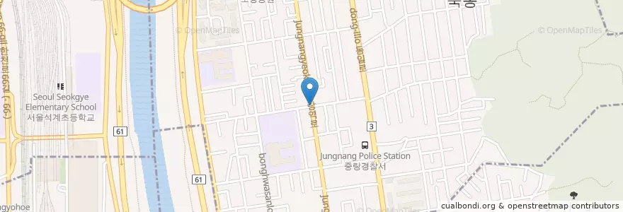 Mapa de ubicacion de 신묵초등교 en Corea Del Sud, Seul, 중랑구, 묵2동.