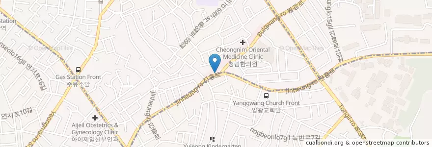 Mapa de ubicacion de 대조.불광시장 en Korea Selatan, 서울, 은평구, 대조동.