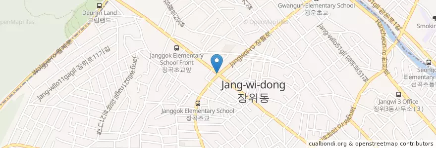 Mapa de ubicacion de 장곡초등교 en Zuid-Korea, Seoel, 성북구, 장위1동.