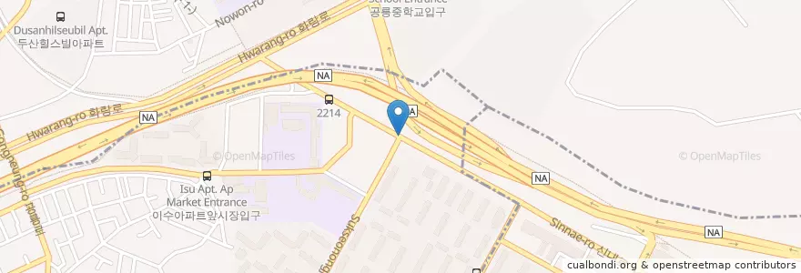 Mapa de ubicacion de 원묵초등교 en Corée Du Sud, Séoul, 노원구, 묵1동.