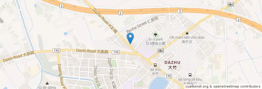 Mapa de ubicacion de 韓鼎韓國烤肉 en 타이완, 타오위안 시, 루주 구.