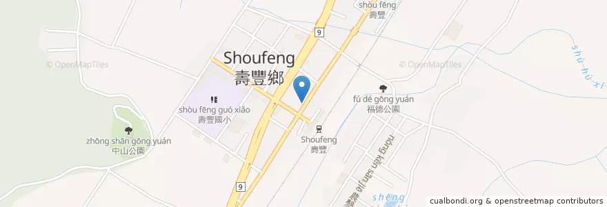 Mapa de ubicacion de 阿瑛牛肉麵 en 台湾, 台湾省, 花蓮県, 寿豊郷.