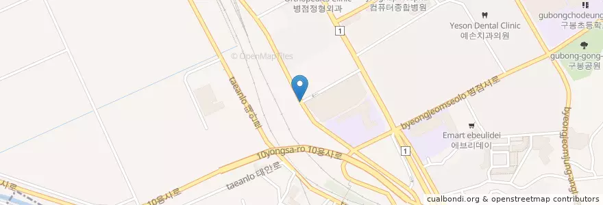 Mapa de ubicacion de 홈플러스주차장출구 en 대한민국, 경기도, 화성시.