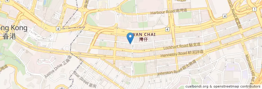 Mapa de ubicacion de Bar Amazonia en Cina, Guangdong, Hong Kong, Hong Kong, Nuovi Territori, 灣仔區 Wan Chai District.