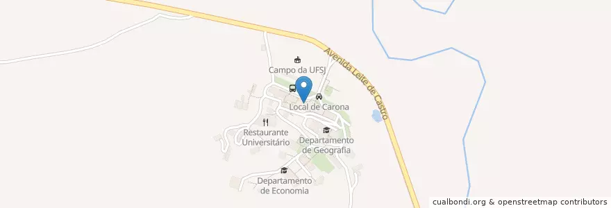 Mapa de ubicacion de Lanchonete da Irani en ブラジル, 南東部地域, ミナス ジェライス, Região Geográfica Intermediária De Barbacena, Microrregião São João Del-Rei, São João Del-Rei.
