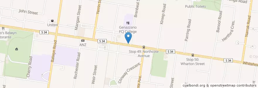 Mapa de ubicacion de Mr Hendricks en أستراليا, ولاية فيكتوريا, City Of Boroondara.