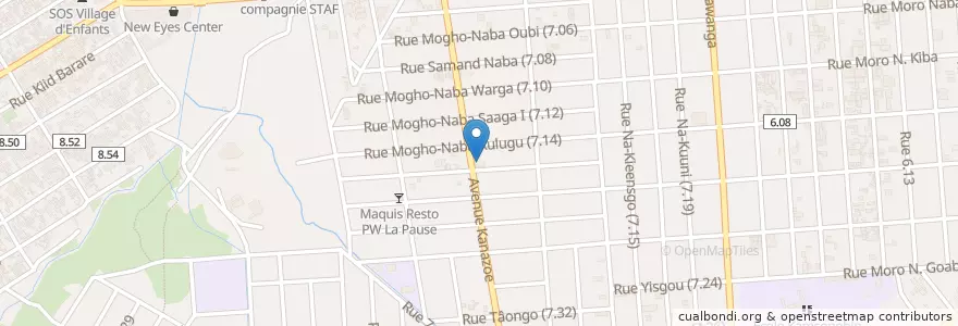 Mapa de ubicacion de Naab Raga en ブルキナファソ, Centre, Kadiogo, ワガドゥグー.