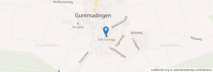 Mapa de ubicacion de Kafi Sunnegg en Schweiz/Suisse/Svizzera/Svizra, Schaffhausen, Beringen.