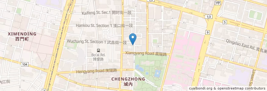 Mapa de ubicacion de 點水樓-懷寧店 en تايوان, تايبيه الجديدة, تايبيه, 中正區.