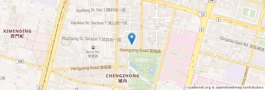 Mapa de ubicacion de 台博館-石尚咖啡輕食館 en Tayvan, 新北市, Taipei, 中正區.