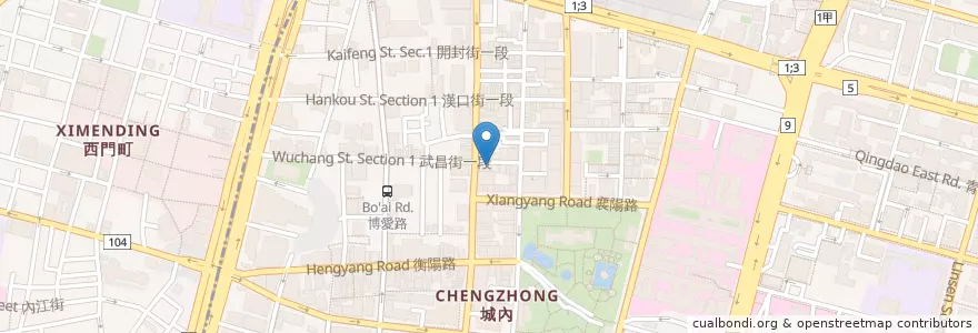 Mapa de ubicacion de 路易莎咖啡館 en 臺灣, 新北市, 臺北市, 中正區.