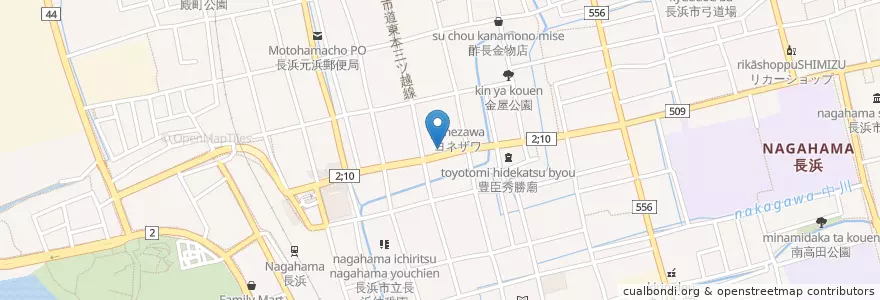 Mapa de ubicacion de 長福山一心寺 en Jepun, 滋賀県, 長浜市.