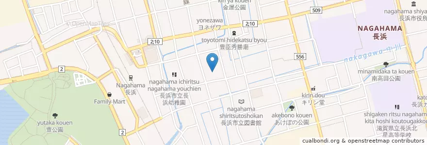 Mapa de ubicacion de 大永山覚応寺 en Japón, Prefectura De Shiga, 長浜市.