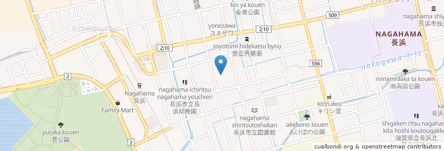 Mapa de ubicacion de 今浜山宗円寺 en 日本, 滋賀県, 長浜市.