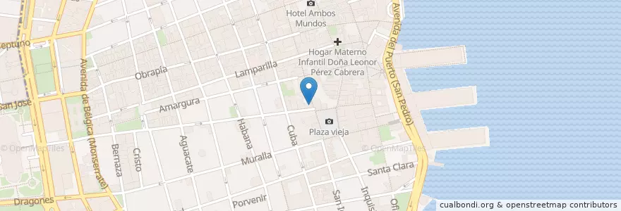 Mapa de ubicacion de Don Julio en キューバ, La Habana, La Habana Vieja.