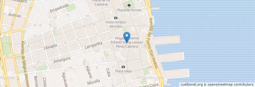 Mapa de ubicacion de Café Habana en Cuba, Havana, La Habana Vieja.