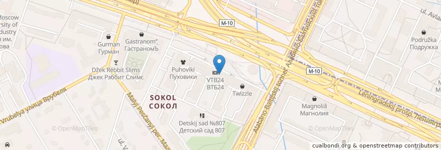 Mapa de ubicacion de Эвалар en Russia, Distretto Federale Centrale, Москва, Северный Административный Округ, Район Сокол.