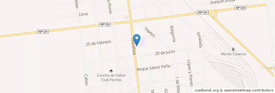 Mapa de ubicacion de C.E.S.P.A. Nº 14 en Argentina, Corrientes, Departamento Monte Caseros, Municipio De Monte Caseros.