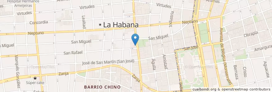 Mapa de ubicacion de Ten Cent de Galiano en Cuba, Havana, Centro Habana.