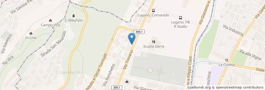 Mapa de ubicacion de Ristorante Stadio en Svizzera, Ticino, Distretto Di Lugano, Circolo Di Lugano Ovest.