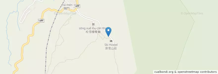 Mapa de ubicacion de 滑雪山莊停車場 en Taiwan, Provincia Di Taiwan, Contea Di Hualien, Xiulin.