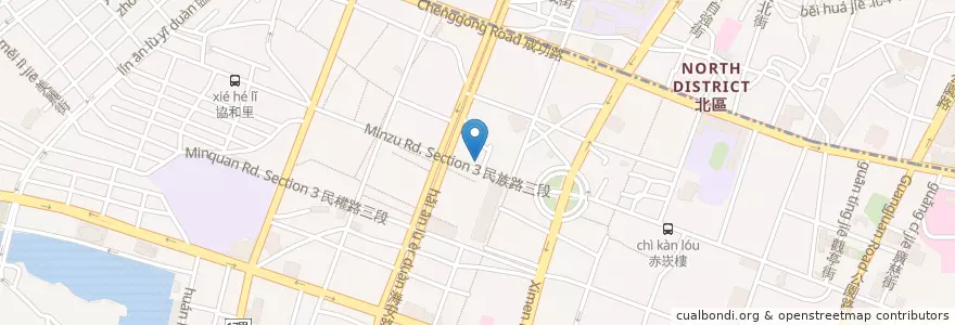 Mapa de ubicacion de 姚 燒鳥 en تايوان, تاينان, 中西區.