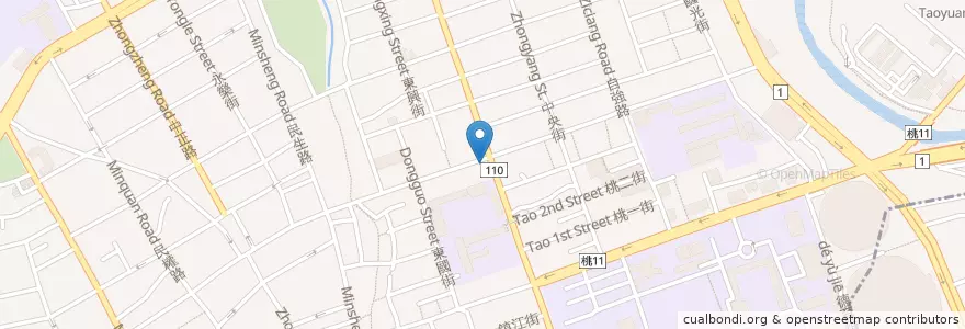 Mapa de ubicacion de 天濟藥局 en 台湾, 桃園市, 桃園区.