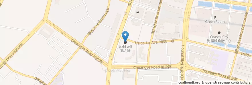 Mapa de ubicacion de 清真兰州拉面 en 중국, 광둥성, 선전시, 南山区, 粤海街道.