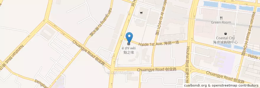 Mapa de ubicacion de 香港新文华茶餐厅 en 中国, 广东省, 深圳市, 南山区, 粤海街道.