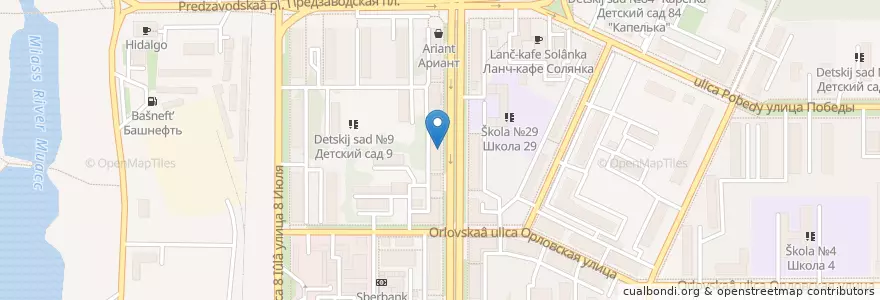 Mapa de ubicacion de МДМ банк en روسيا, منطقة فيدرالية أورالية, أوبلاست تشيليابنسك, Миасский Городской Округ.