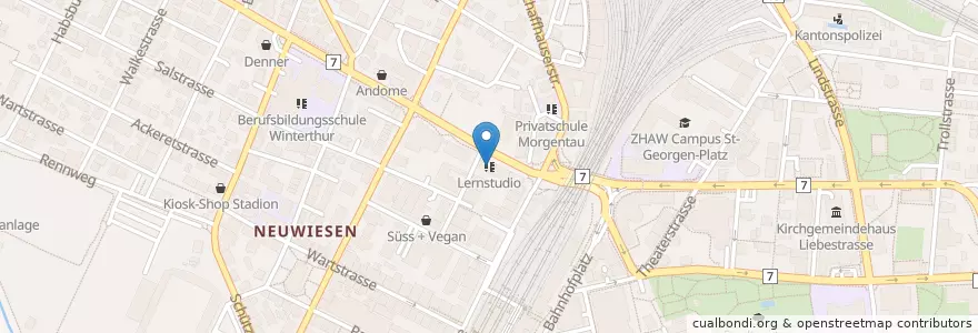 Mapa de ubicacion de Lernstudio en Suisse, Zurich, Bezirk Winterthur, Winterthur.