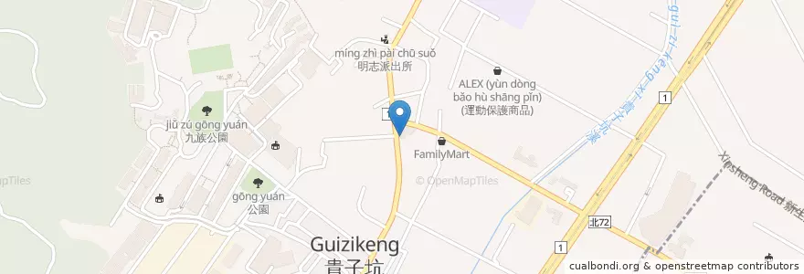 Mapa de ubicacion de 泰山貴子路郵局 en Тайвань, Новый Тайбэй, 泰山區.