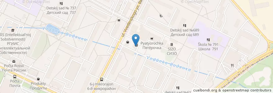 Mapa de ubicacion de Пивотека 465 en Rusia, Distrito Federal Central, Москва, Юго-Западный Административный Округ, Район Коньково.