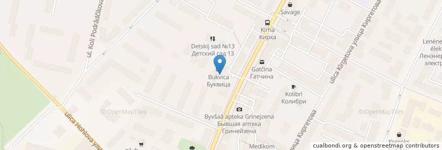 Mapa de ubicacion de Шаверма en ロシア, 北西連邦管区, レニングラード州, Гатчинский Район, Гатчинское Городское Поселение.