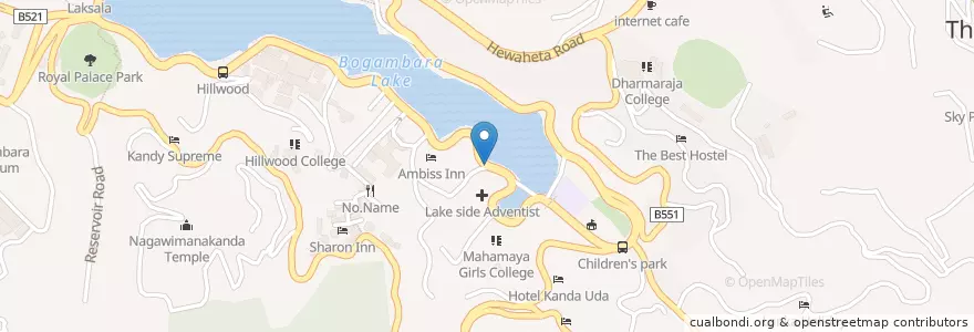 Mapa de ubicacion de Citruscafe Inn;Lake side Adventist en Seri-Lanca, මධ්‍යම පළාත, මහනුවර දිස්ත්‍රික්කය.