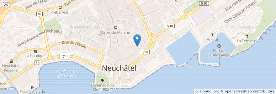 Mapa de ubicacion de Espresso Bar en Schweiz/Suisse/Svizzera/Svizra, Neuchâtel, Lac De Neuchâtel (Ne), Neuchâtel.