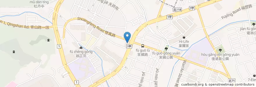 Mapa de ubicacion de 鬍鬚張 en 타이완, 신베이 시, 신좡 구.