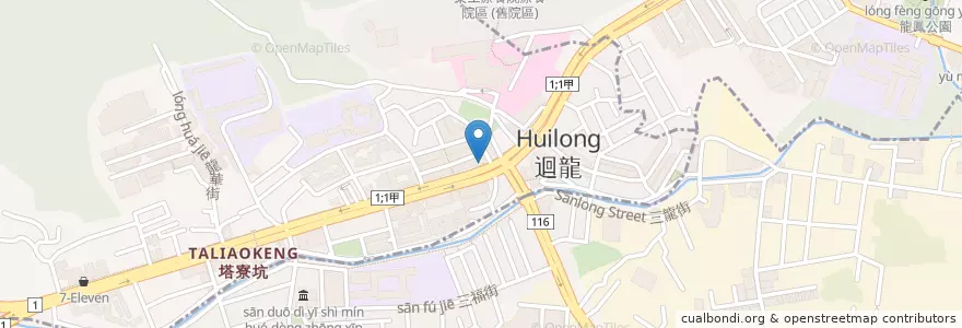 Mapa de ubicacion de 中壢周記牛肉麵 en Taiwan, Taoyuan, Distretto Di Guishan.