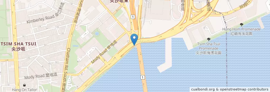 Mapa de ubicacion de 尖沙咀東-海旁 en 中国, 广东省, 香港, 九龍, 新界, 油尖旺區.