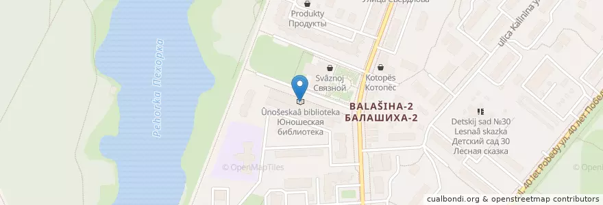 Mapa de ubicacion de Детская библиотека en Russia, Central Federal District, Moscow Oblast, Balashikhinsky District.