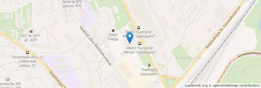 Mapa de ubicacion de Pizza Hut en Rusya Federasyonu, Центральный Федеральный Округ, Москва, Южный Административный Округ.