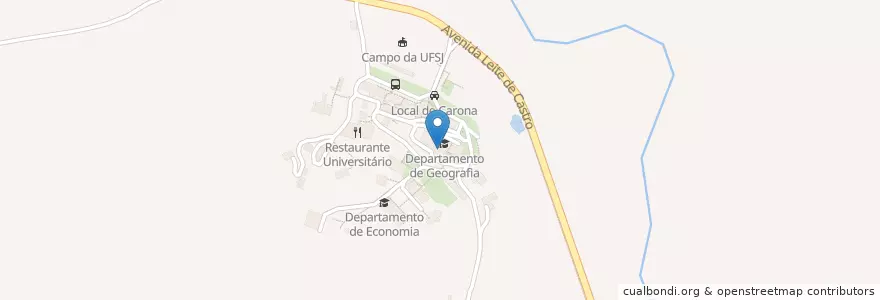 Mapa de ubicacion de Departamento de Jornalismo en Brasile, Regione Sudest, Minas Gerais, Região Geográfica Intermediária De Barbacena, Microrregião São João Del-Rei, São João Del-Rei.