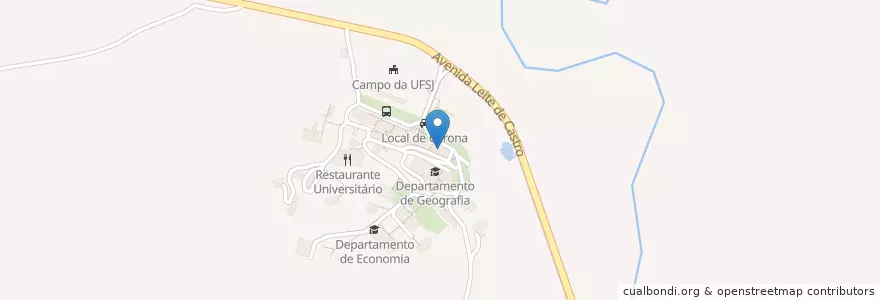 Mapa de ubicacion de Departamento de Ciências Contábeis en Brasile, Regione Sudest, Minas Gerais, Região Geográfica Intermediária De Barbacena, Microrregião São João Del-Rei, São João Del-Rei.