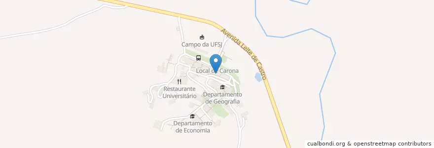 Mapa de ubicacion de Departamento de Administração en ブラジル, 南東部地域, ミナス ジェライス, Região Geográfica Intermediária De Barbacena, Microrregião São João Del-Rei, São João Del-Rei.